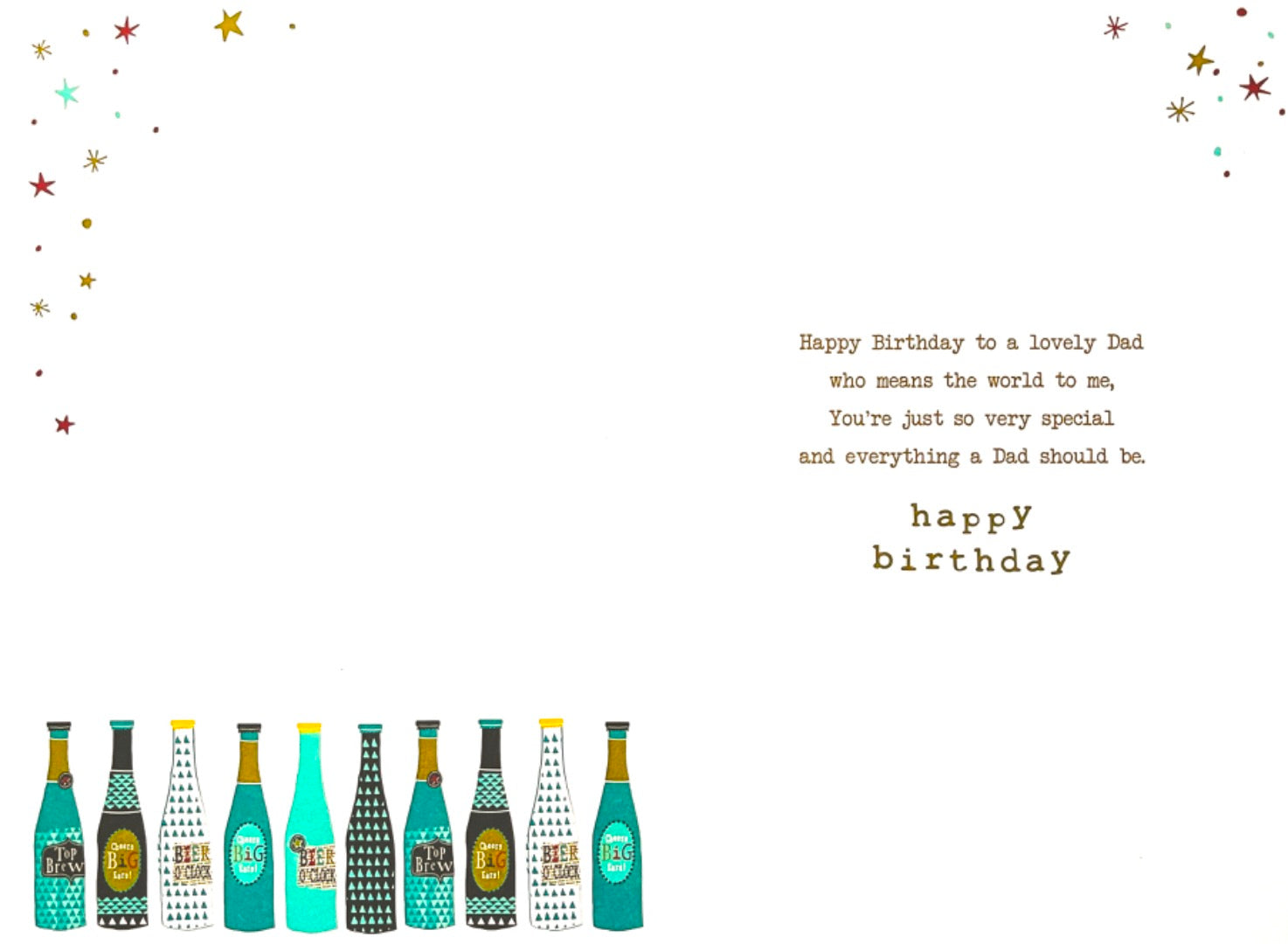 To The Best DAD Have A Great Birthday Happy Birthday Card Beer O'Clock Bottles Top Brew