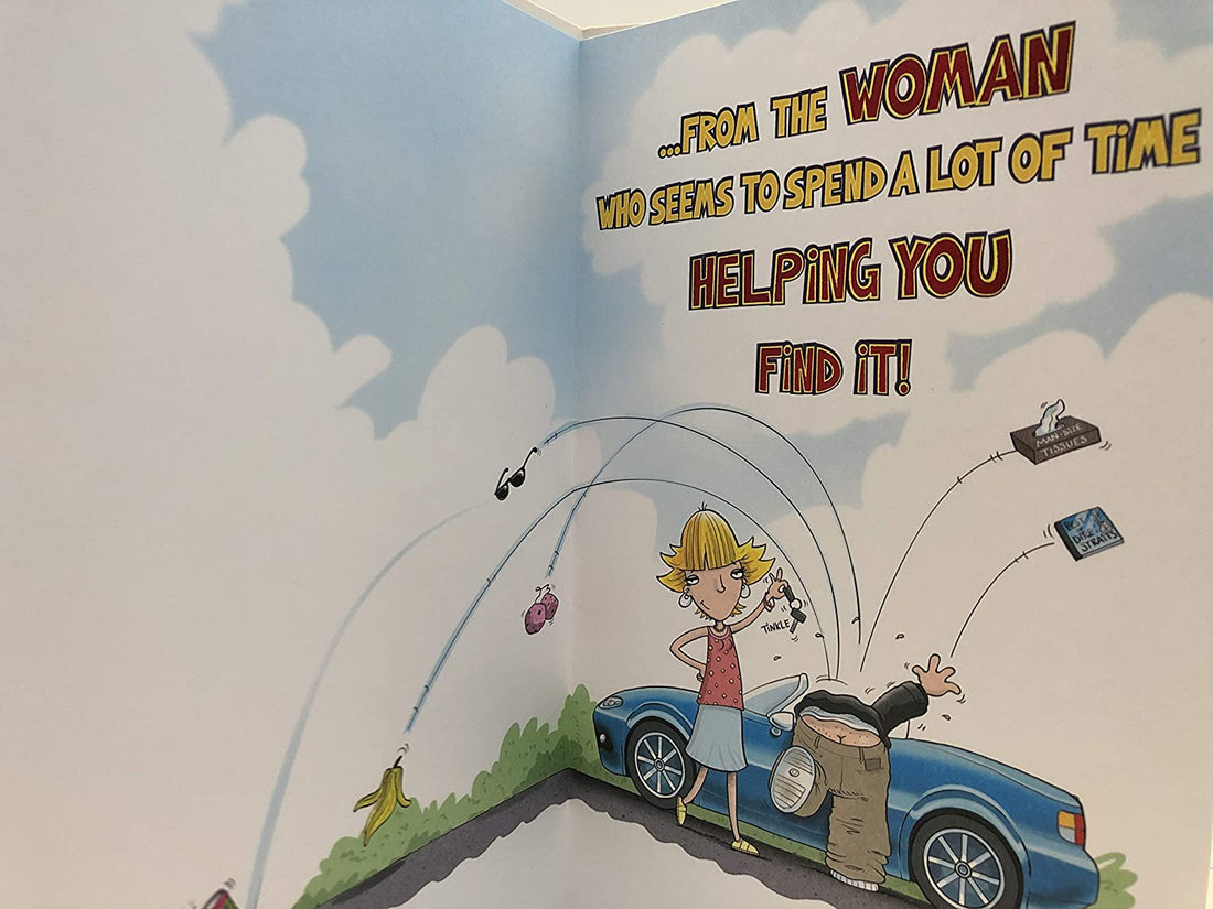 Happy Father's Day to a Husband Who Has Everything... Funny Humorous Blue Foil UK Greetings Card 