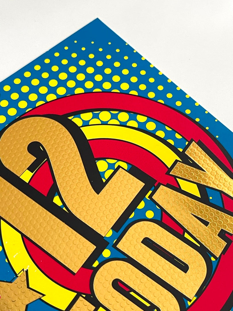 12 Today 12th Happy Birthday Card for Him Gold Foil Dots Stars Pop Art Contemporary