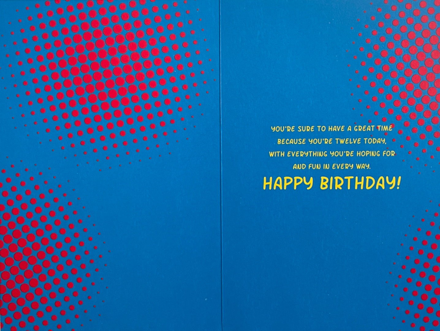 12 Today 12th Happy Birthday Card for Him Gold Foil Dots Stars Pop Art Contemporary