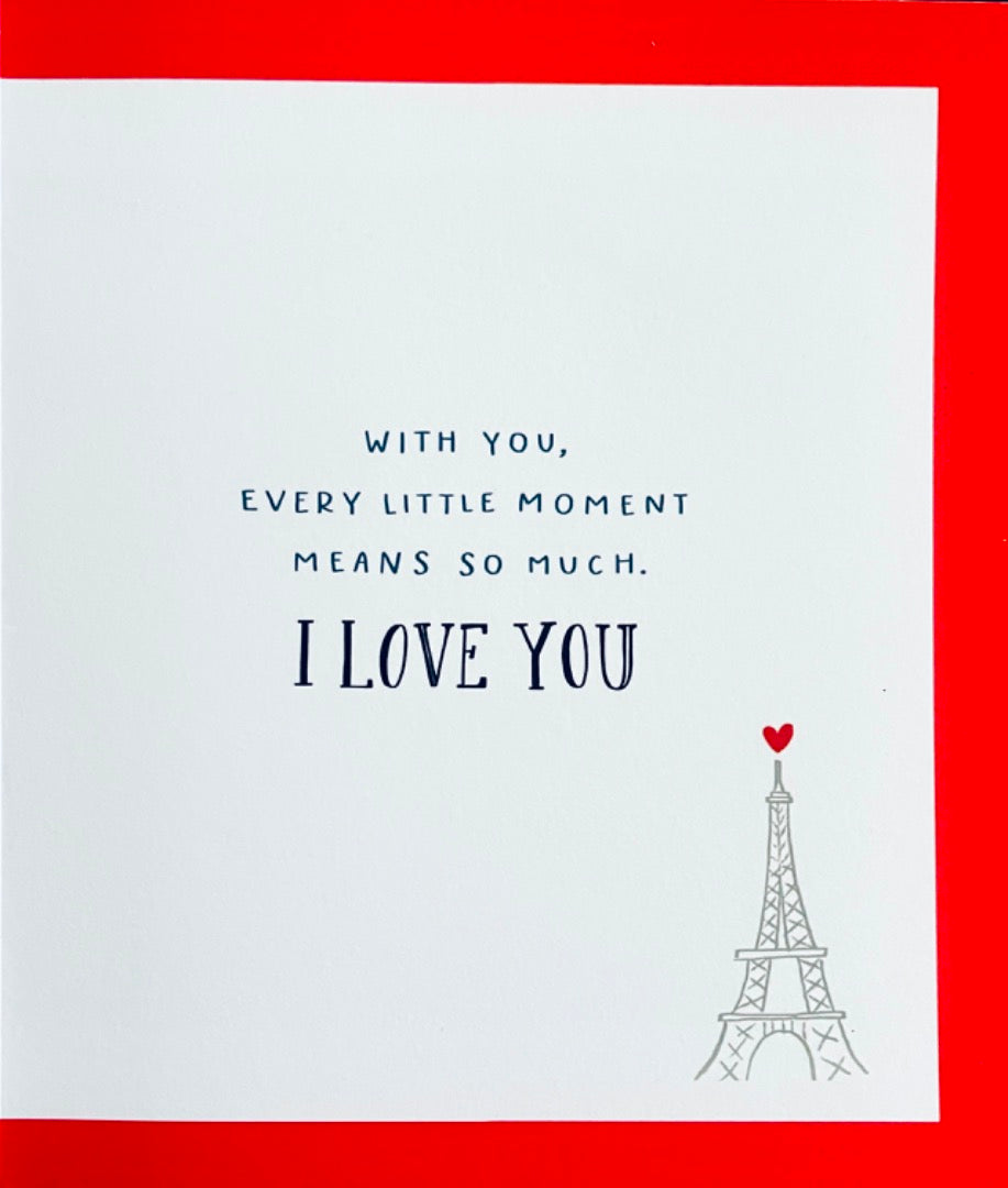 Happy Valentine's Day to the One I Love Card - Romantic Couple in Paris