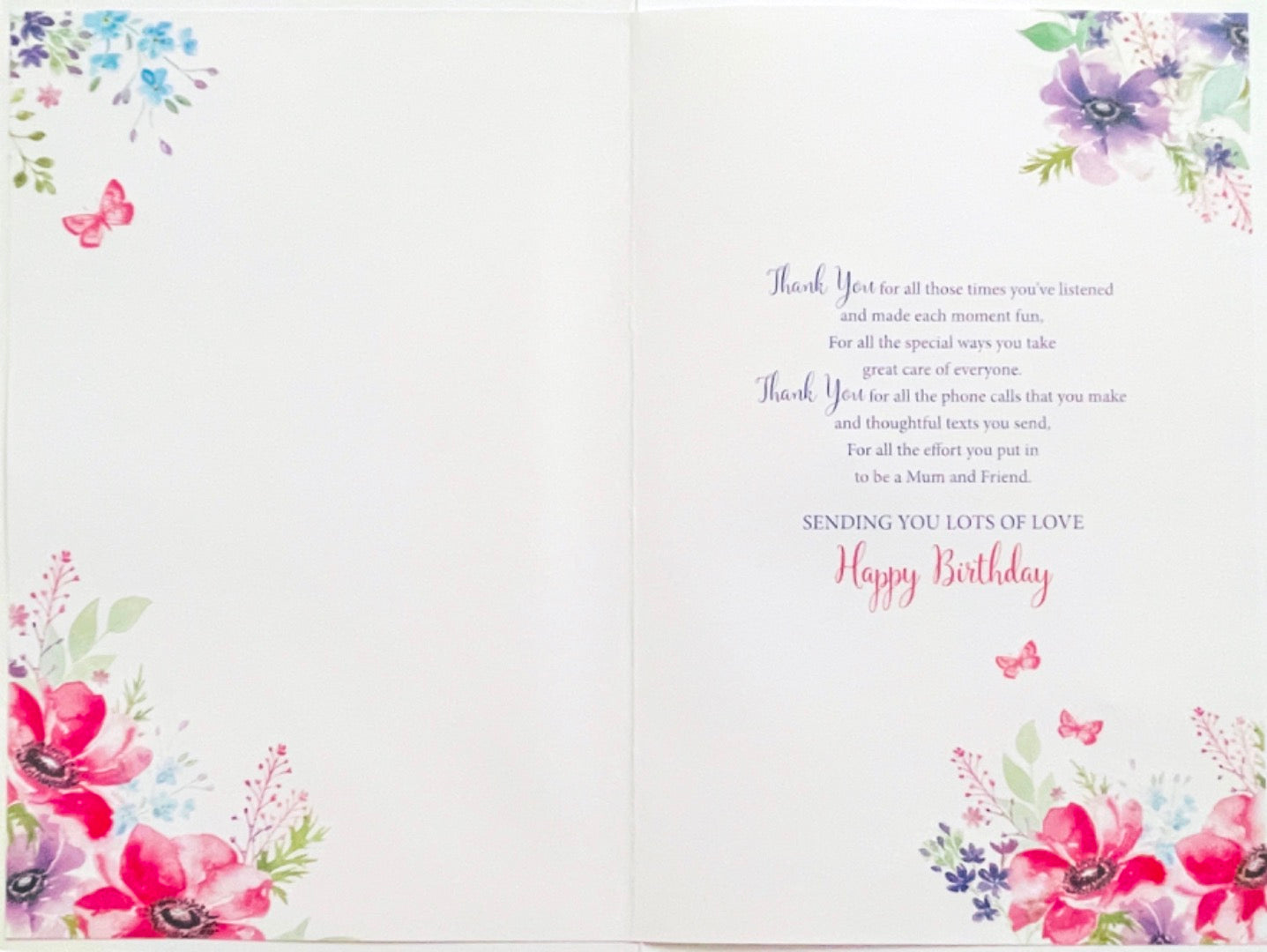 To My Amazing Mum and Friend Lovely Birthday Card with Sentimental Verse - Glitter Flower Art