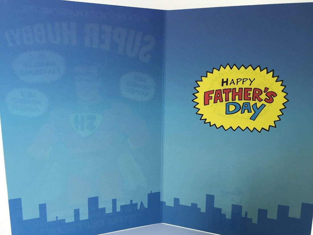 Super Hubby Father's Day Funny Super Hero Humorous Gloss and Foil UK Greetings Card 
