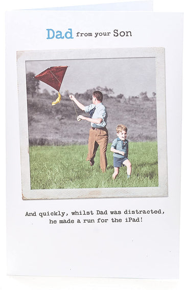 Distracted Dad From Your Son Funny Vintage Dad Kite Father's Day Hanson White UK Greetings Card 