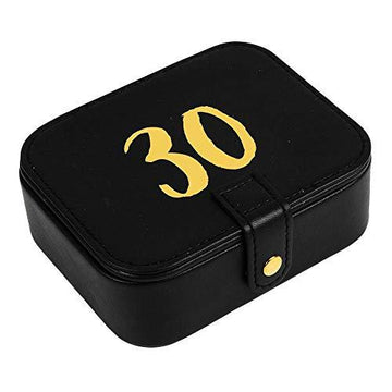 Black Leatherette & Gold Foil Jewellery Box 30th Birthday 30 Milestone  Signography by Widdop