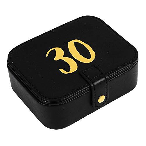 Black Leatherette & Gold Foil Jewellery Box 30th Birthday 30 Milestone  Signography by Widdop
