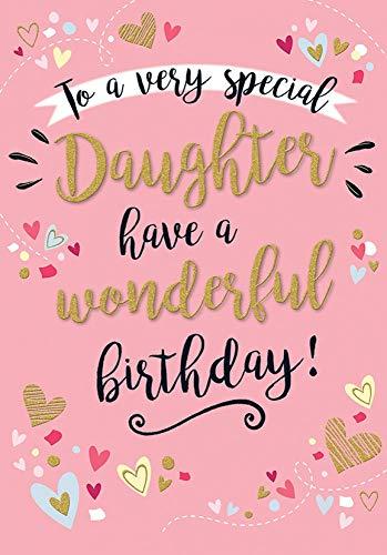 Special Daughter Wonderful Birthday Filled with Presents Love Laughter Card Flitter