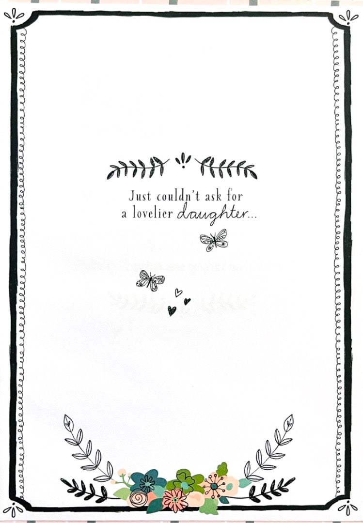 Daughter Happy Birthday Card Lovely Heartfelt Verse Tea & Cakes Art 3D Embellishment - Wordiful