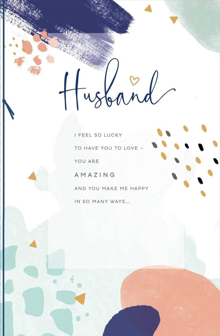 Amazing Husband Happy Birthday Card Lucky To Have You Love You Contemporary Art