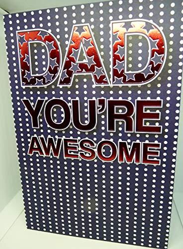 Dad You're Awesome EnJoy Your Day Card for Fathers Day or any Occasion Stars & Dots