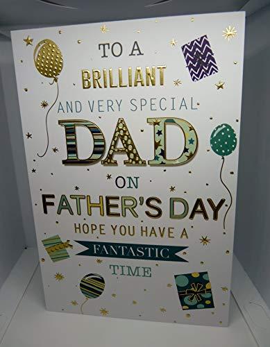 To A Brilliant Special Dad on Father's Day Card with Love Presents & Balloons