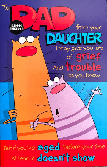 UKG to Dad from Your Daughter Happy Father's Day Funny Humorous Greeting Card Giggles (340812)