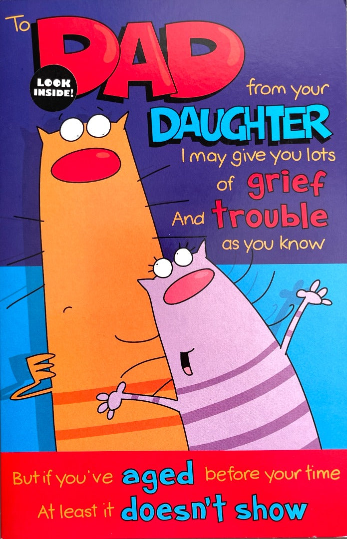 UKG to Dad from Your Daughter Happy Father's Day Funny Humorous Greeting Card Giggles (340812)