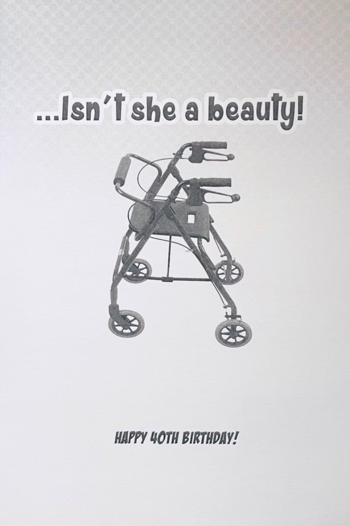 Wheels, 40th Birthday, Greetings Card, 159x235mm