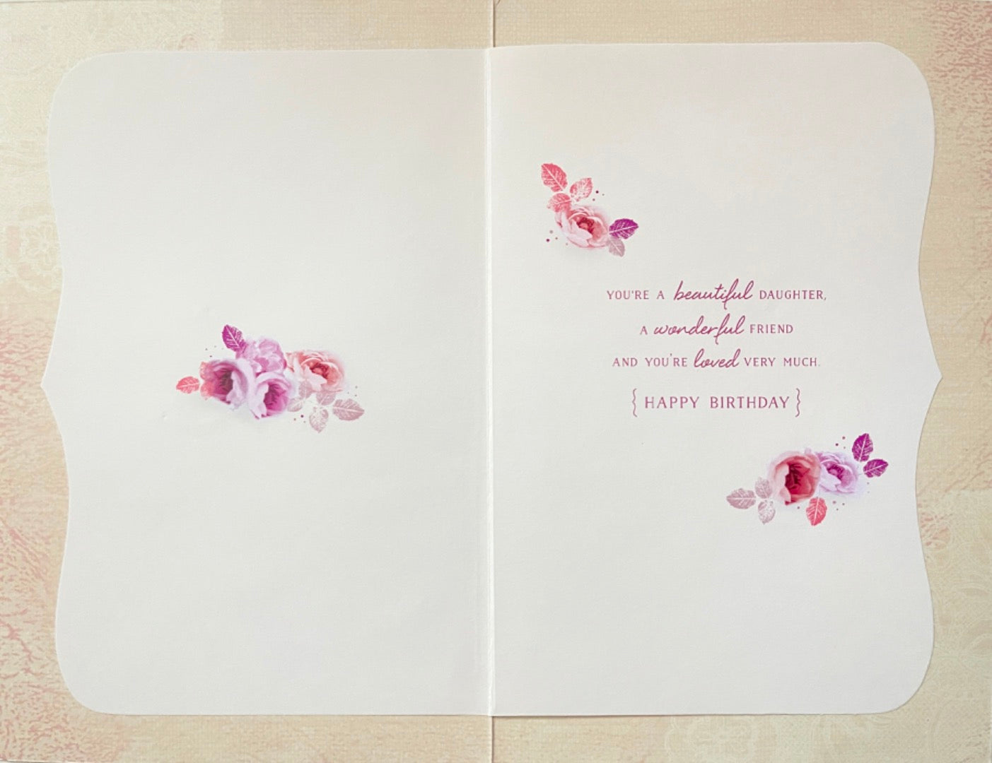 Daughter Happy Birthday Card with Lovely Perfume Flower Art Glitter Embellishment