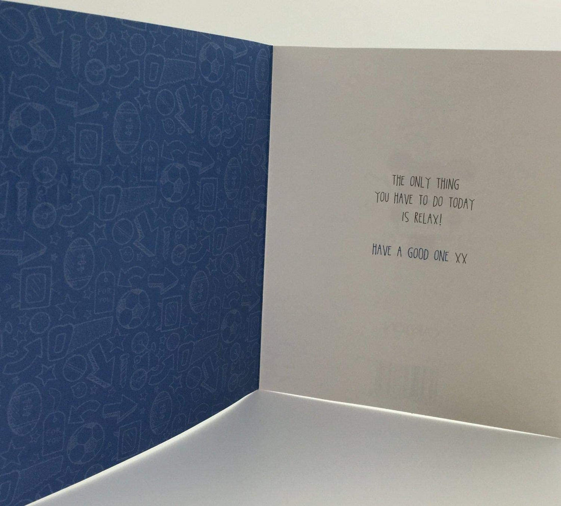 It's Dad's Day So Sit Back and Enjoy! Lots of Woof Happy Father's Day Foil Finish UK Greetings Card