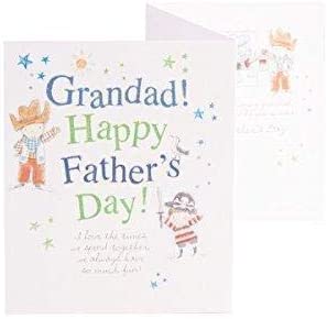 Grandad! Happy Father's Day! Pirates & Cowboys Fun Glitter Carlton Square UK Greetings Card 