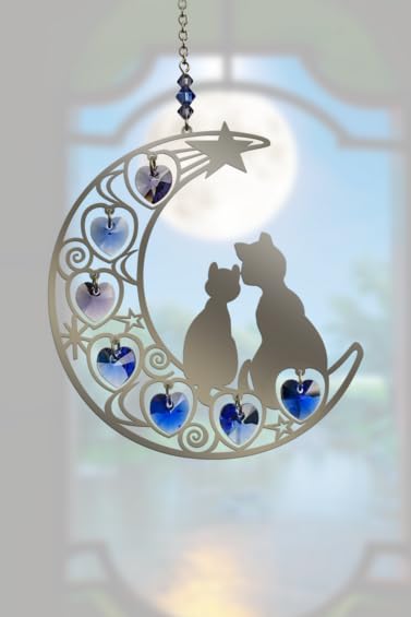 Two Cats Moonlight Crystals & Dreams Pure Radiance Large Chrome Motif Hanging Sun-Catcher Rainbow Maker Mobile
