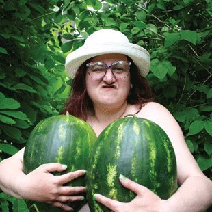 Lady with Lovely Pair of Big Melons Summer Cheeky Fun Any Occasion Greeting Card