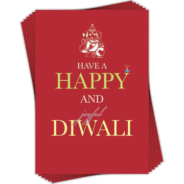 Have a Happy & Joyful Diwali Hindu Festive of Light Celebrations Pack of 6 Cards
