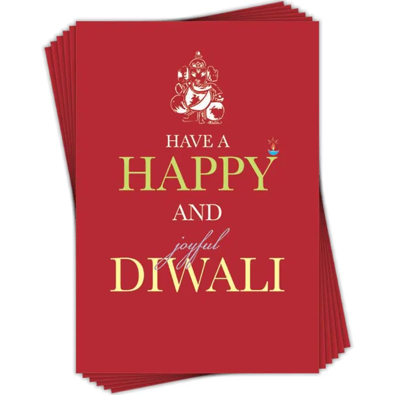 Have a Happy & Joyful Diwali Hindu Festive of Light Celebrations Pack of 6 Cards