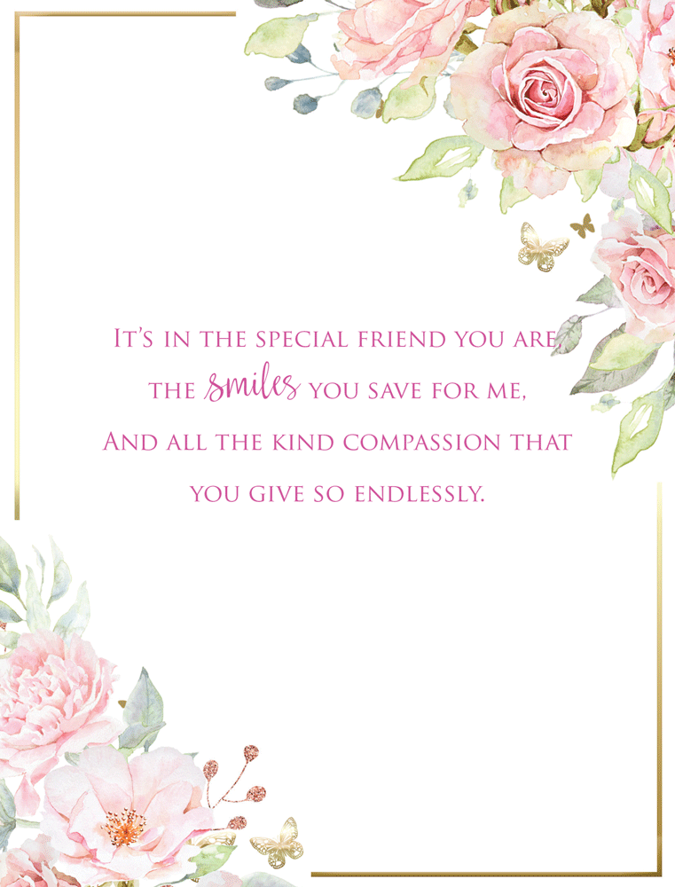 I Love You 6 Verse Booklet insert Luxury Birthday Greeting Card