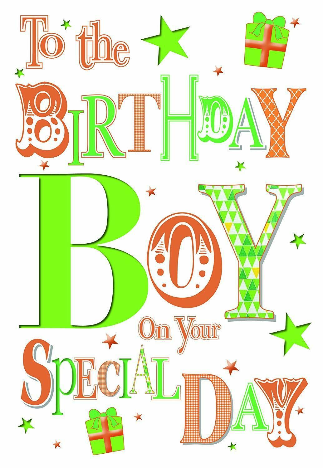 To The Birthday Boy On Your Special Day Glittered Foiled Happy Birthday Card