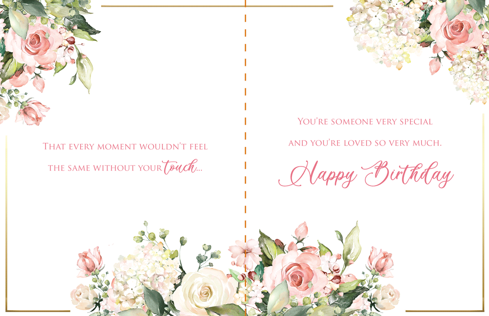 One I Love 6 Verse Booklet insert Luxury Female Birthday Greeting Card