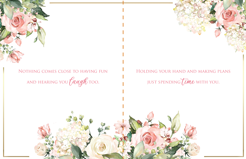 One I Love 6 Verse Booklet insert Luxury Female Birthday Greeting Card