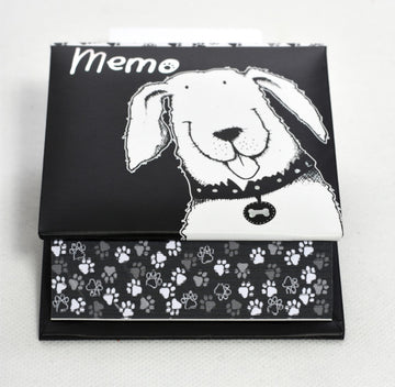 Monochrome Puppy Dog Memo Pad Stationery Gift