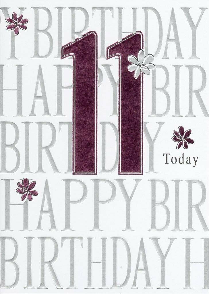 Happy 11th Birthday Foiled Greeting Card Second Nature Cards
