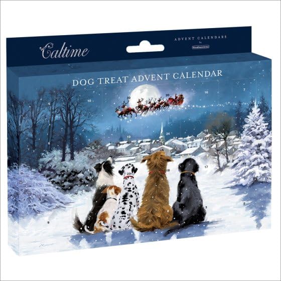 Dog Treat Advent Calendar Traditional Xmas Tree - 24 Door Pet Christmas Novelty