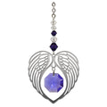 Angel Wing Heart - Amethyst February Birthstone Colour Suncatcher Keepsake - Embellished with Crystals from Swarovski®