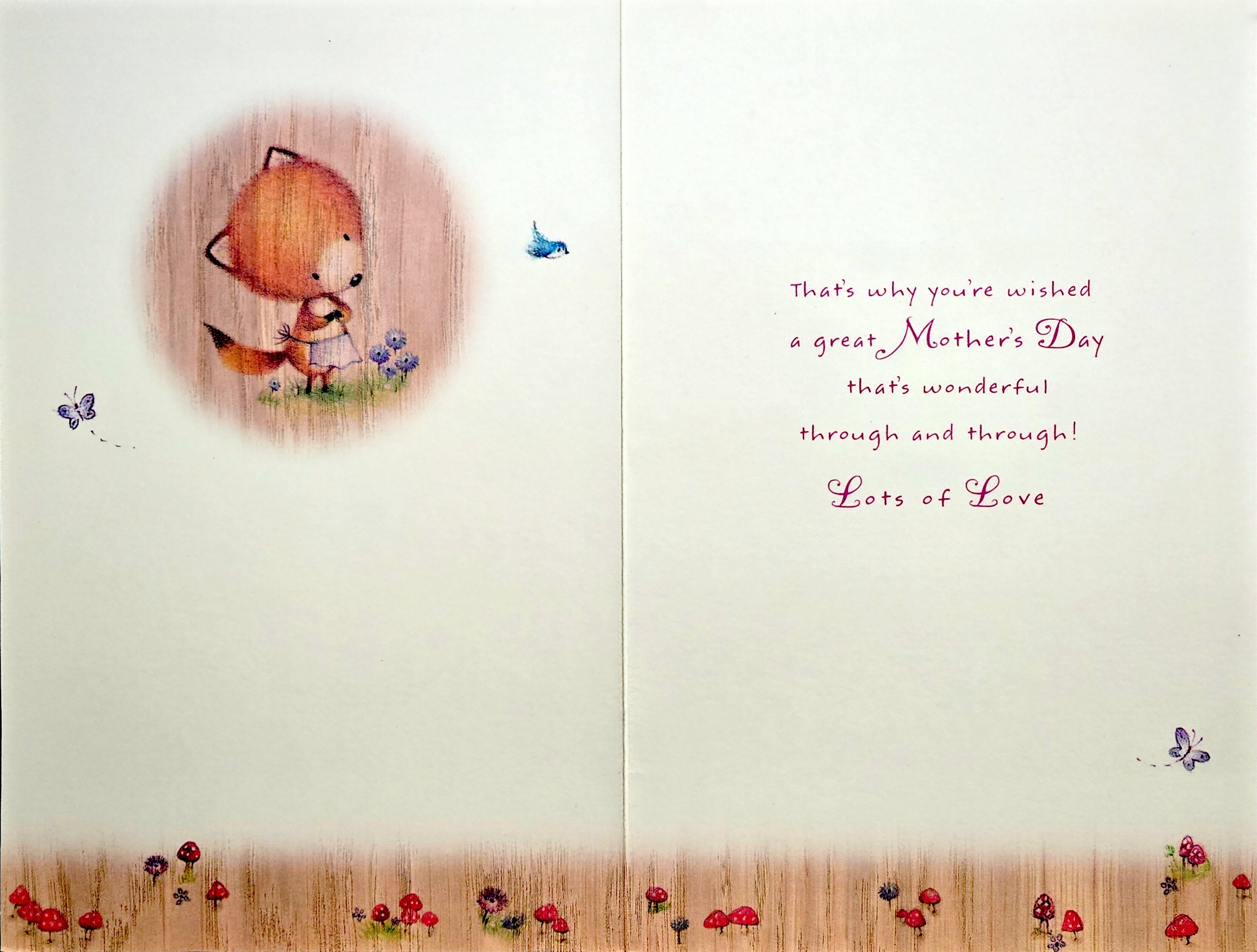 Just for you Great Grandma Kind Lovely Cute Fox Mothers Day Gibson Greeting Card