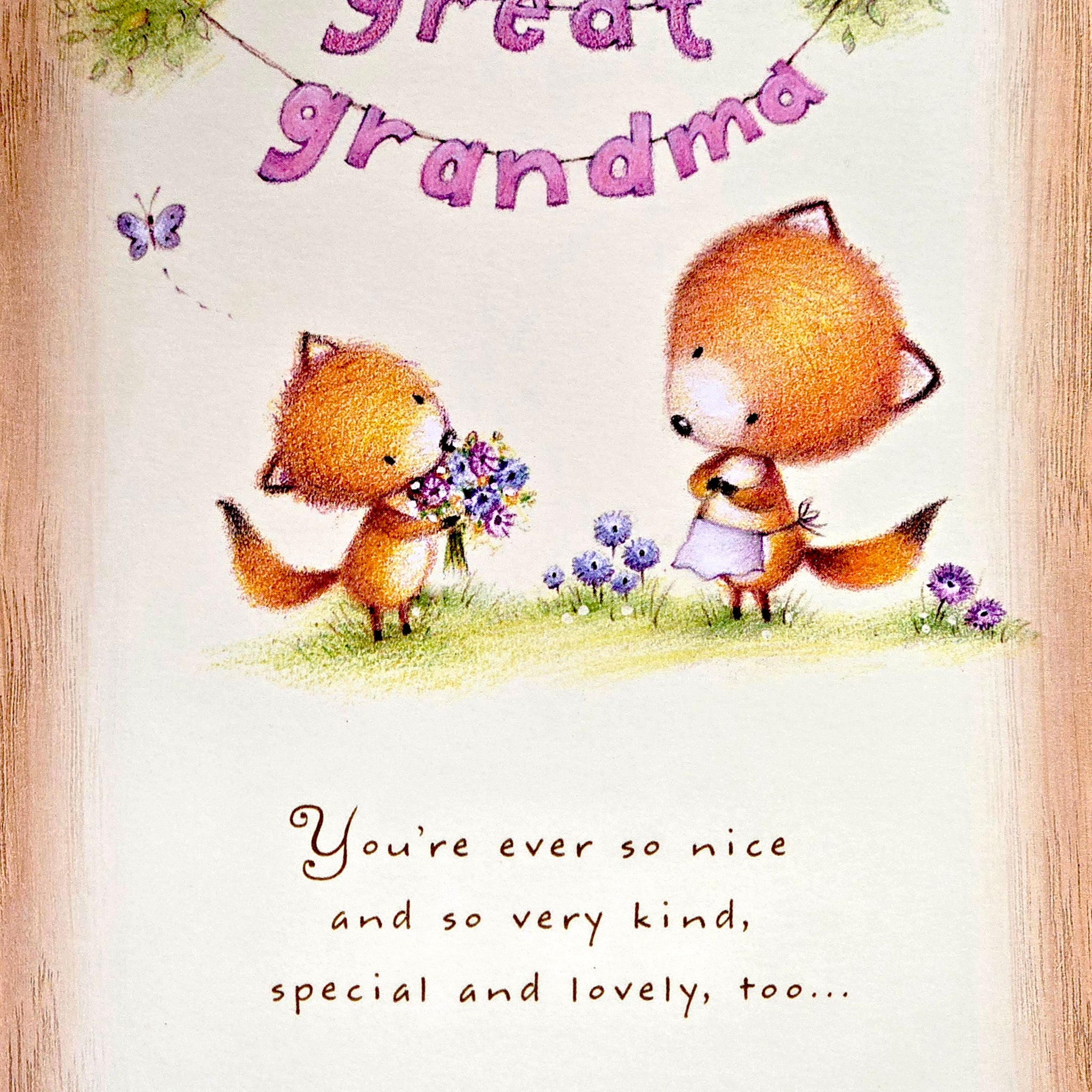 Just for you Great Grandma Kind Lovely Cute Fox Mothers Day Gibson Greeting Card