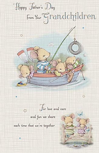 Happy Father's Day From Your Grandchildren Love and Care Beautiful Family Gibson UK Greetings Card 