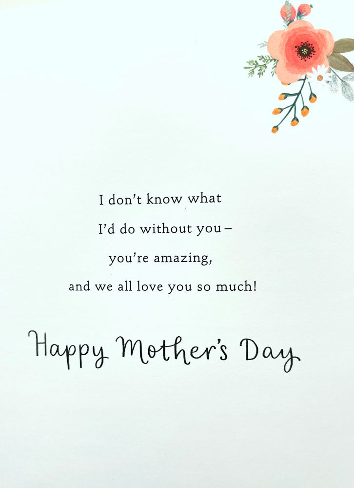 Thank You Mum For Everything You Do For Looking After the Children Special Glitter and Sequenced Floral Mother's Day Card from Carlton Cards