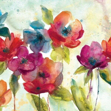 Watercolour Poppies by Carol Robinson Print Large Blank Greeting Card