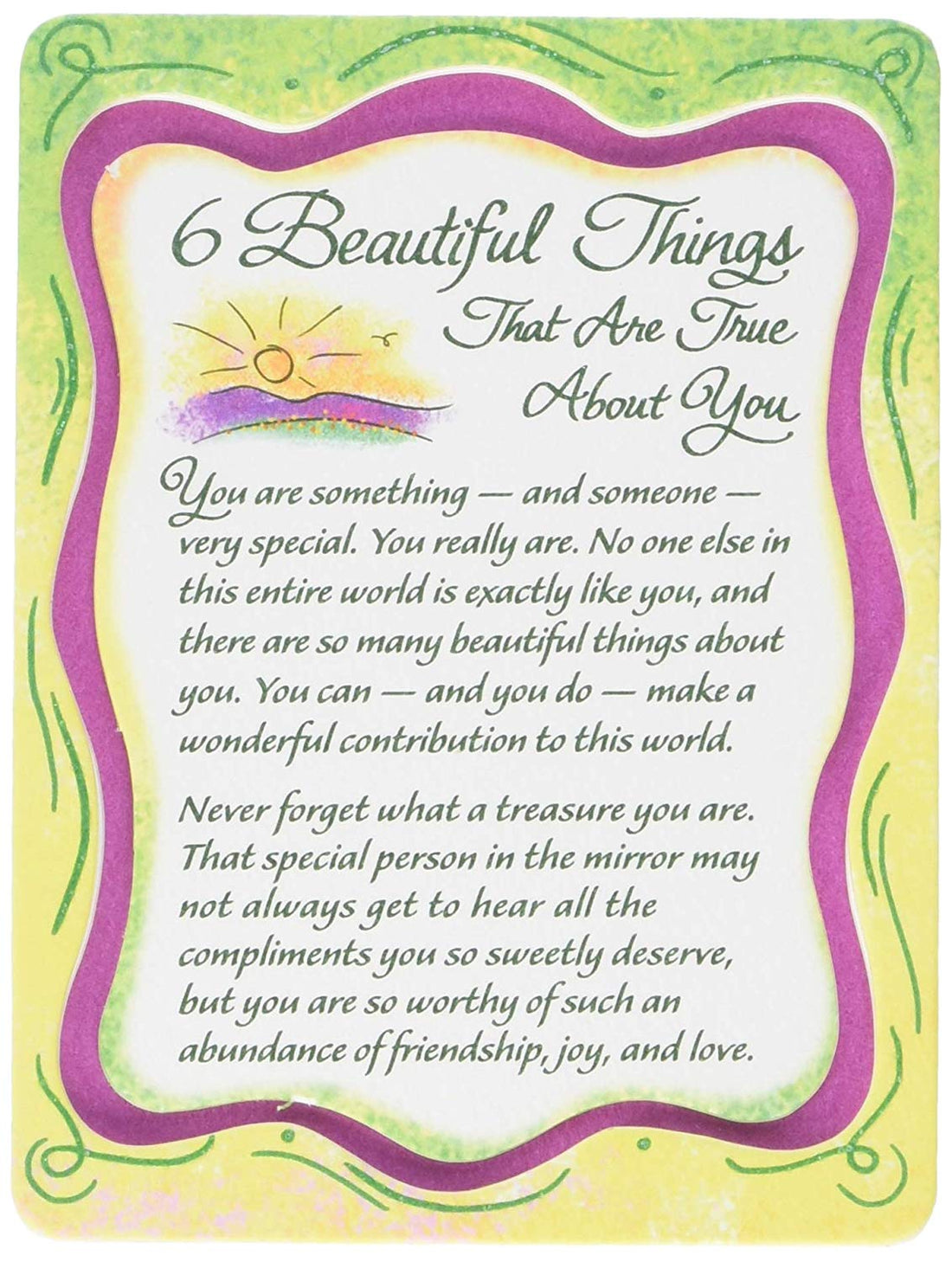 Blue Mountain Arts Miniature Easel Print with Magnet: 6 Beautiful Things