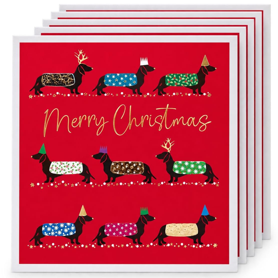 Festive Dachshund Christmas Charity Cards ? Pack of 5 by Tracks Publishing