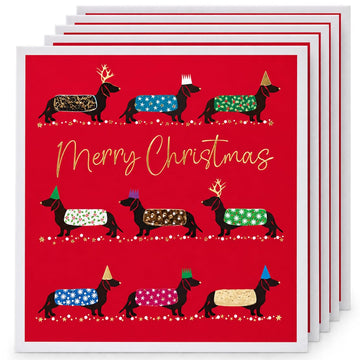 Festive Dachshund Christmas Charity Cards ? Pack of 5 by Tracks Publishing