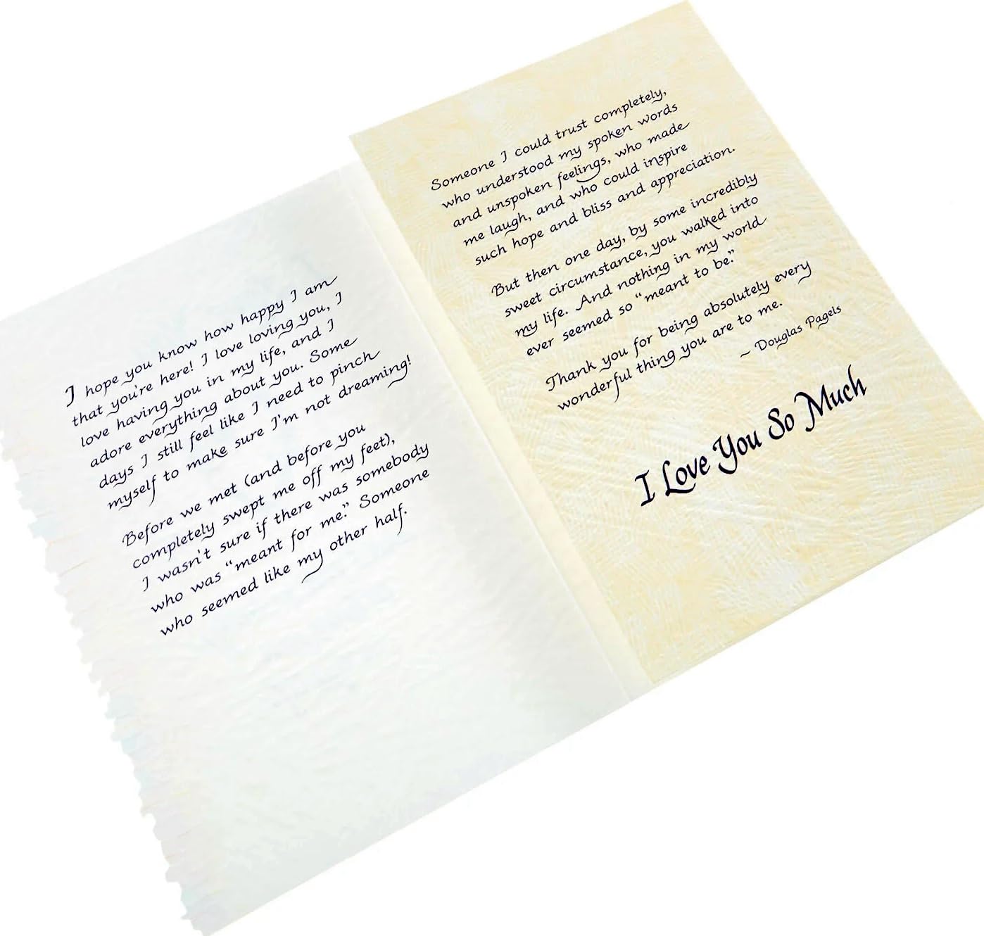I Love You So Much Blue Mountain Arts 3-Fold Greeting Card with Heartfelt Verses