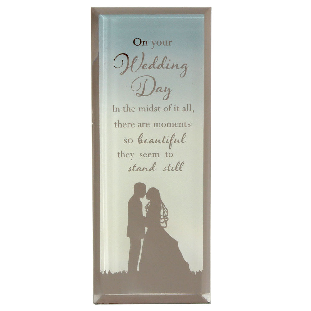 Reflections Of The Heart Wedding Day Glass Mirror Standing Plaque 