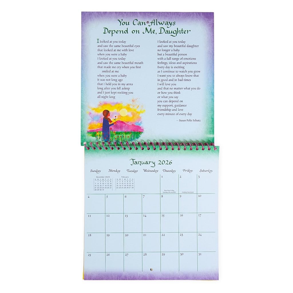 Daughter You Are A Gift Inspirational Blue Mountain Arts Gift Calendar for 2026 - with heartfelt illustrations, Poetry and Sentimental Verses by Suzy Polis Schutz and Stephen Schutz