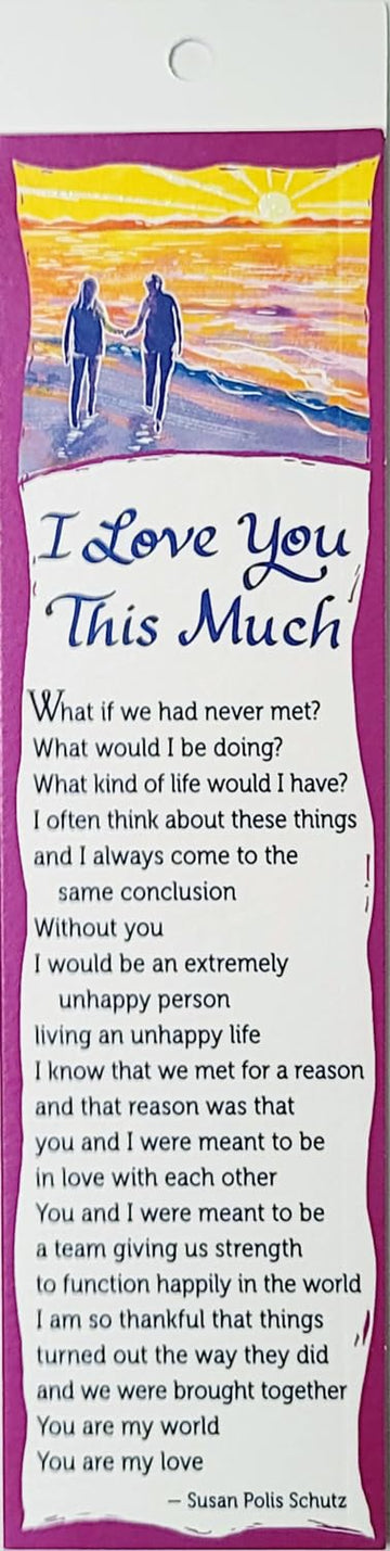 I Love You This Much Blue Mountain Arts Bookmark - Sentimental Reading Accessory and Gift Idea for Someone Special