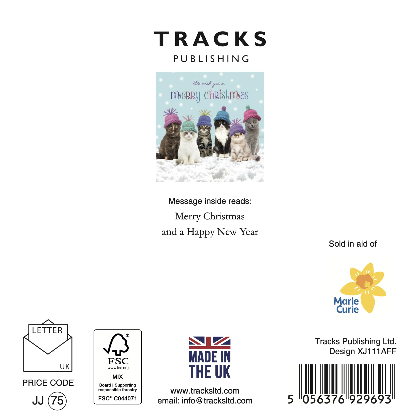 Festive Cats Wearing Woolly Hats - Glitter Finish Charity Christmas 5 Card Pack - Premium Board - Eco- Friendly