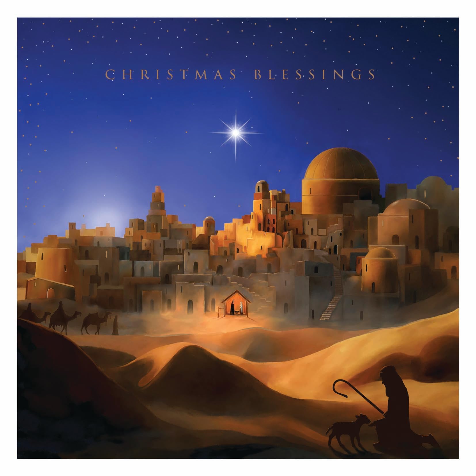 The Star of Bethlehem - Religious Charity Christmas & Happy New Year 5 Card Pack with Envelopes - 14 x 14cm (5.5'' x 5.5'') - Eco-Friendly & Recyclable