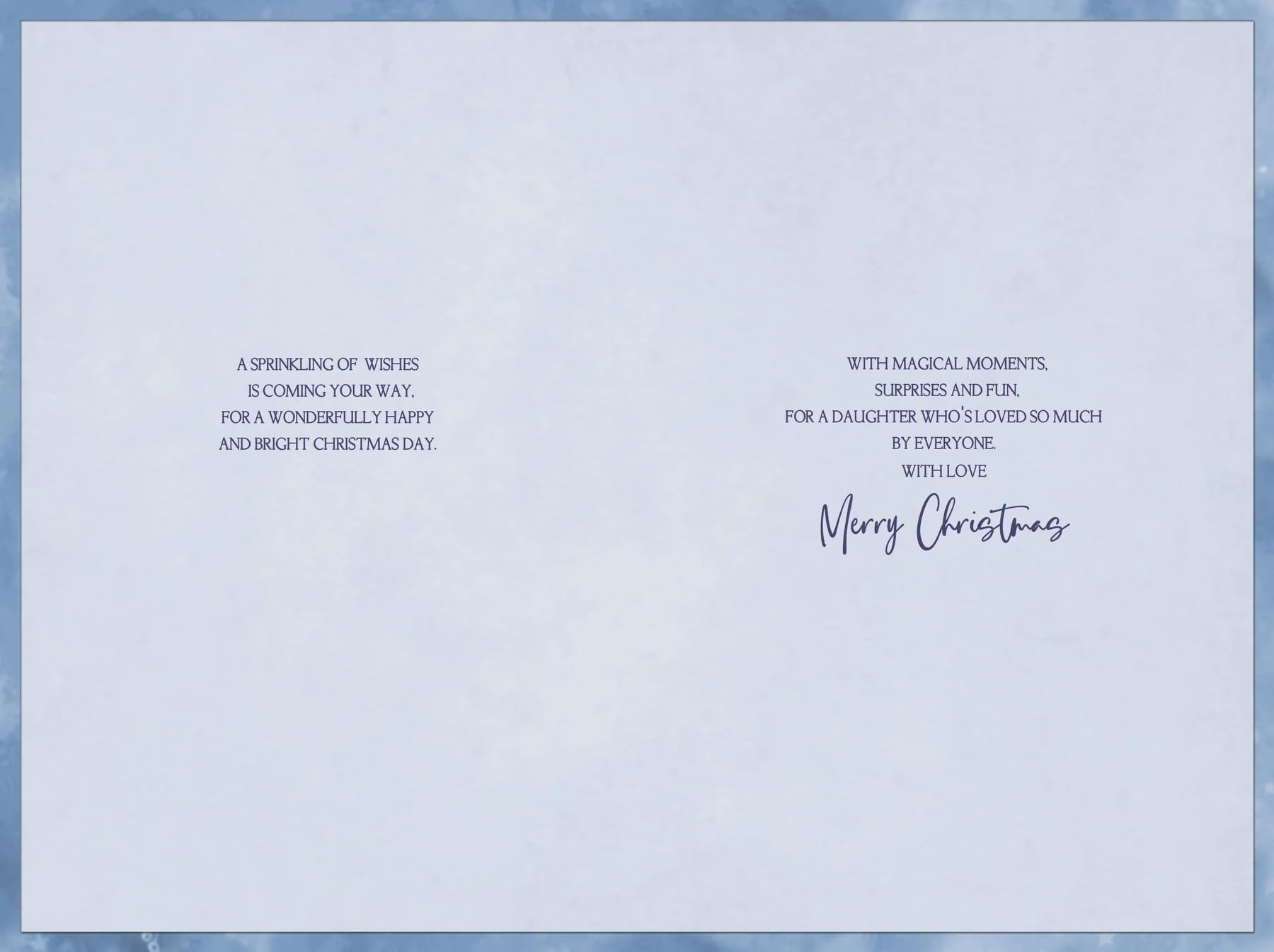 Wonderful Daughter Snowflake Sparkle - Festive Winter Wonderland Christmas Card (23x15.5cm)  Silver Foil Finish with Silver Envelope