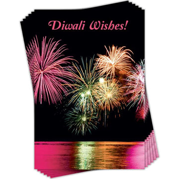 Fireworks Diwali Wishes Hindu Festive of Lights Celebration Greeting 6 Card Pack