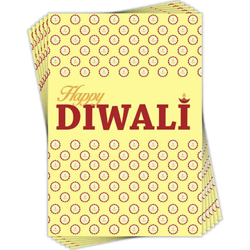 Hindu Festive of Lights Diwali Celebration Pack of 6 Greeting Cards - Diyas - Premium Board - Eco-Friendly